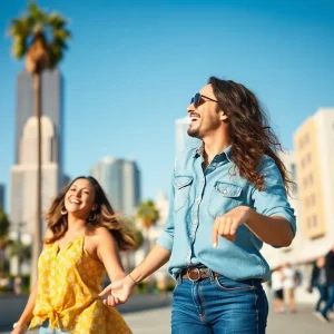 Couple enjoying a sunny day in Los Angeles