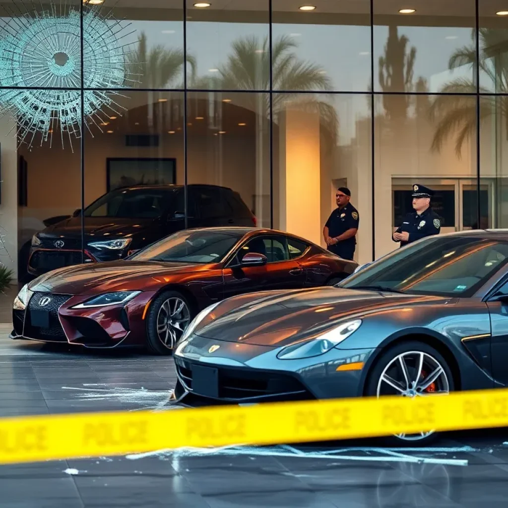 Glass shattered at McLaren Beverly Hills after a vehicle heist