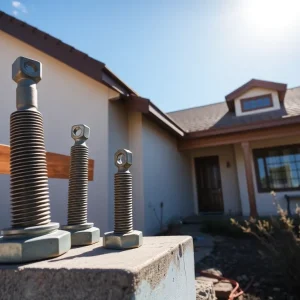 A California home being retrofitted for earthquake safety.