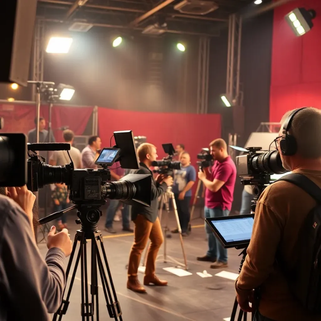A diverse film set in California reflecting the film industry.