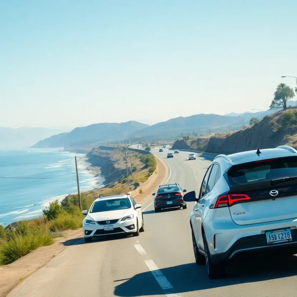 Electric vehicles on California roads reflecting the new road charge system
