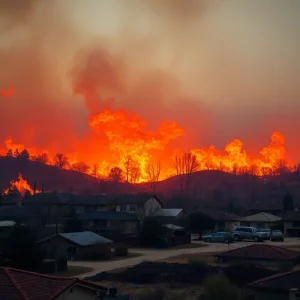 Devastation caused by wildfires in California.