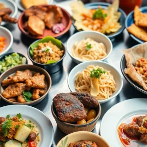 A colorful assortment of dishes from Los Angeles restaurants.