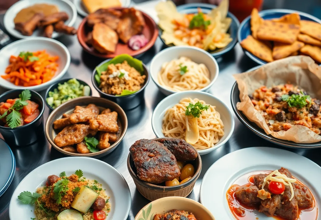 A colorful assortment of dishes from Los Angeles restaurants.