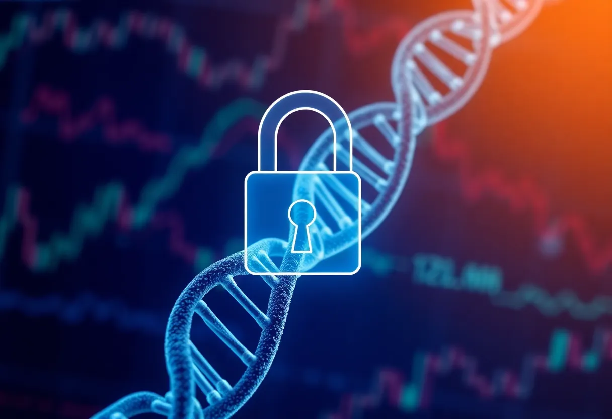 Abstract image representing data privacy concerns in genetic testing
