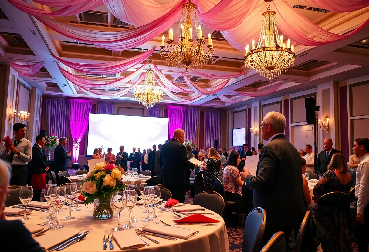 Guests enjoying the Giving New Hope Benefit Gala at Beverly Hilton Hotel