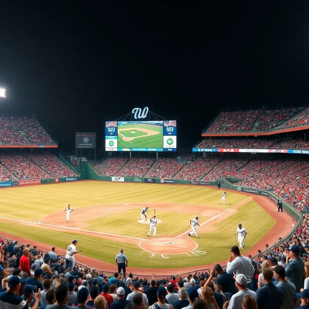 Nebraska baseball team competing against UCLA in a thrilling game