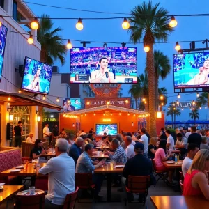 Outdoor dining during March Madness in Santa Monica