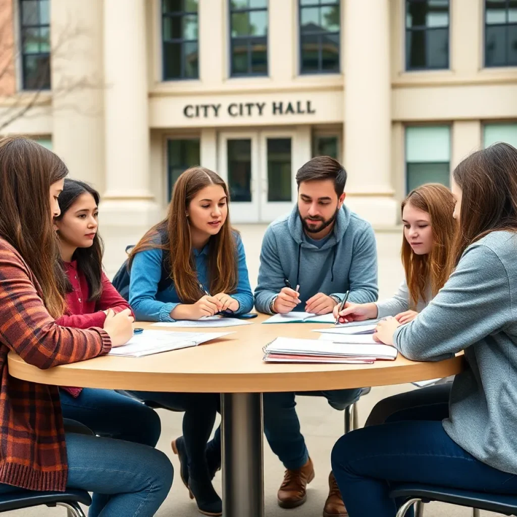 High school students participating in a local governance workshop at Beverly Hills City Hall