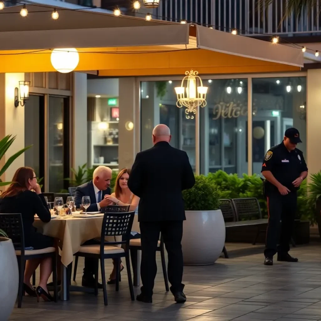 Scene of a robbery at The Blvd Restaurant in Beverly Hills