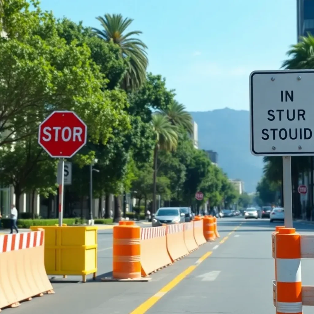 Construction near Wilshire Boulevard in Beverly Hills