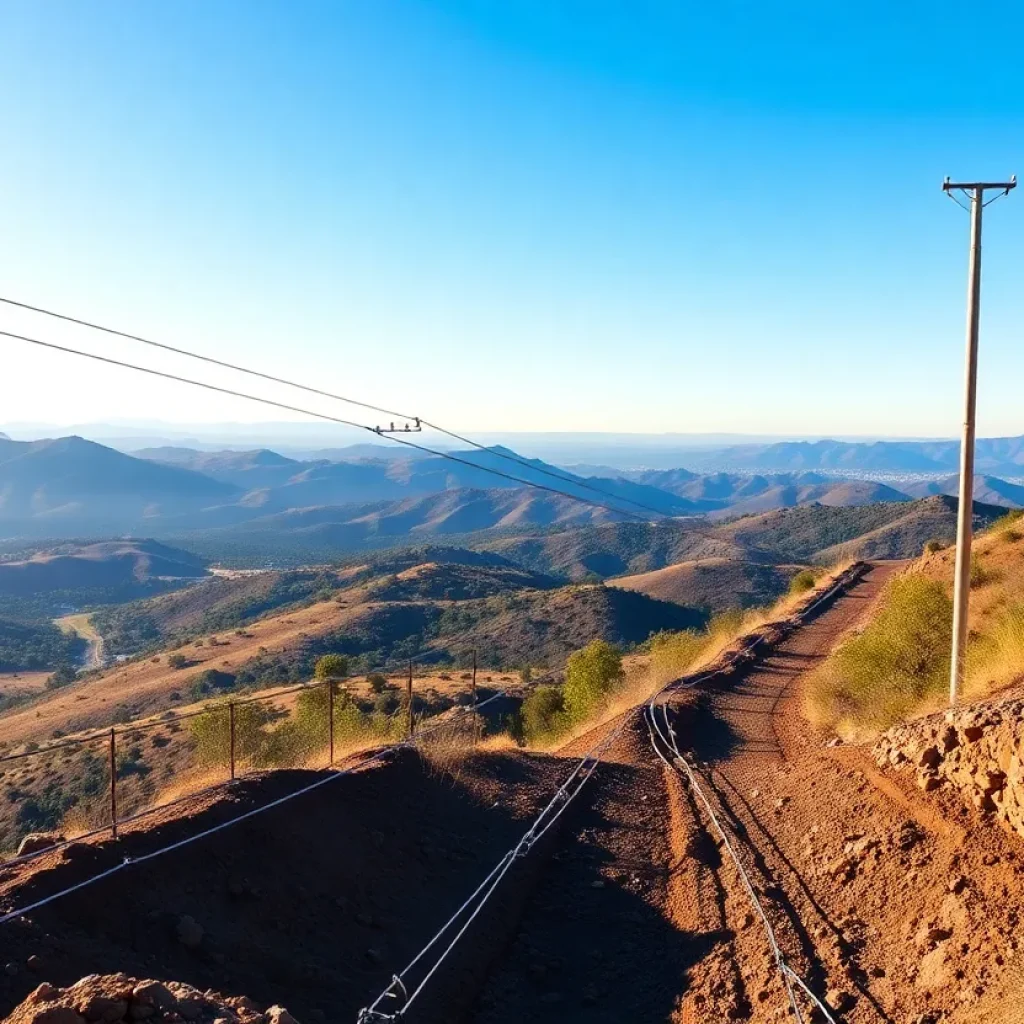 Construction workers installing underground power lines in Altadena and Malibu.