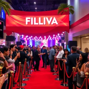 A lively atmosphere at the Beverly Hills International Film Festival with celebrities and filmmakers celebrating cinematic achievements.