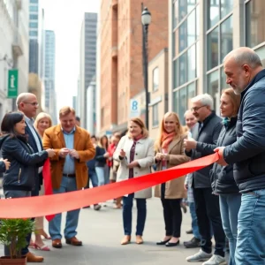 Ribbon-cutting ceremony in Beverly Hills with locals