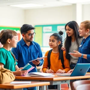 Classroom with engaged students and teachers in Beverly Hills Schools