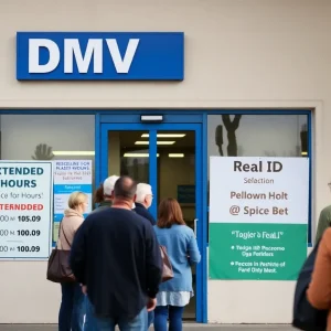 California DMV office showing extended hours for Real ID applications.