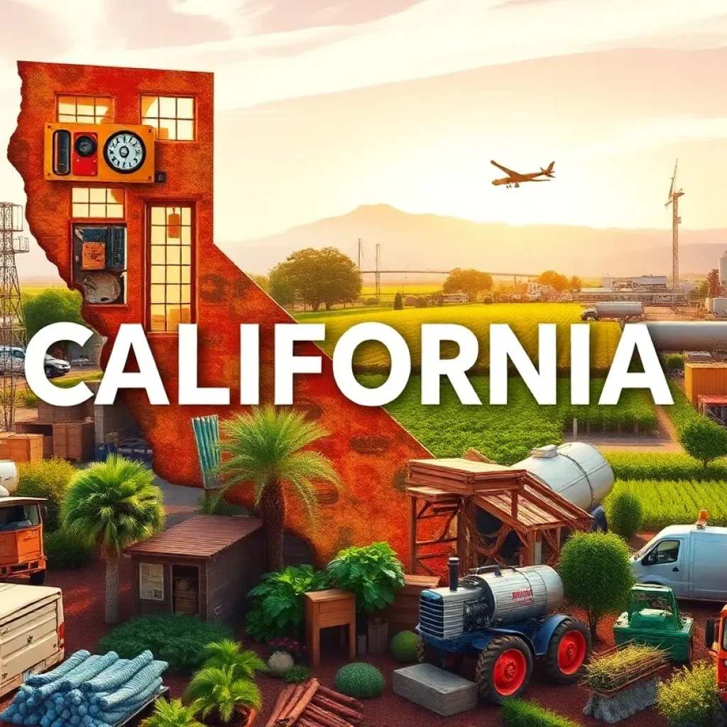 A vibrant representation of California's diverse economy.