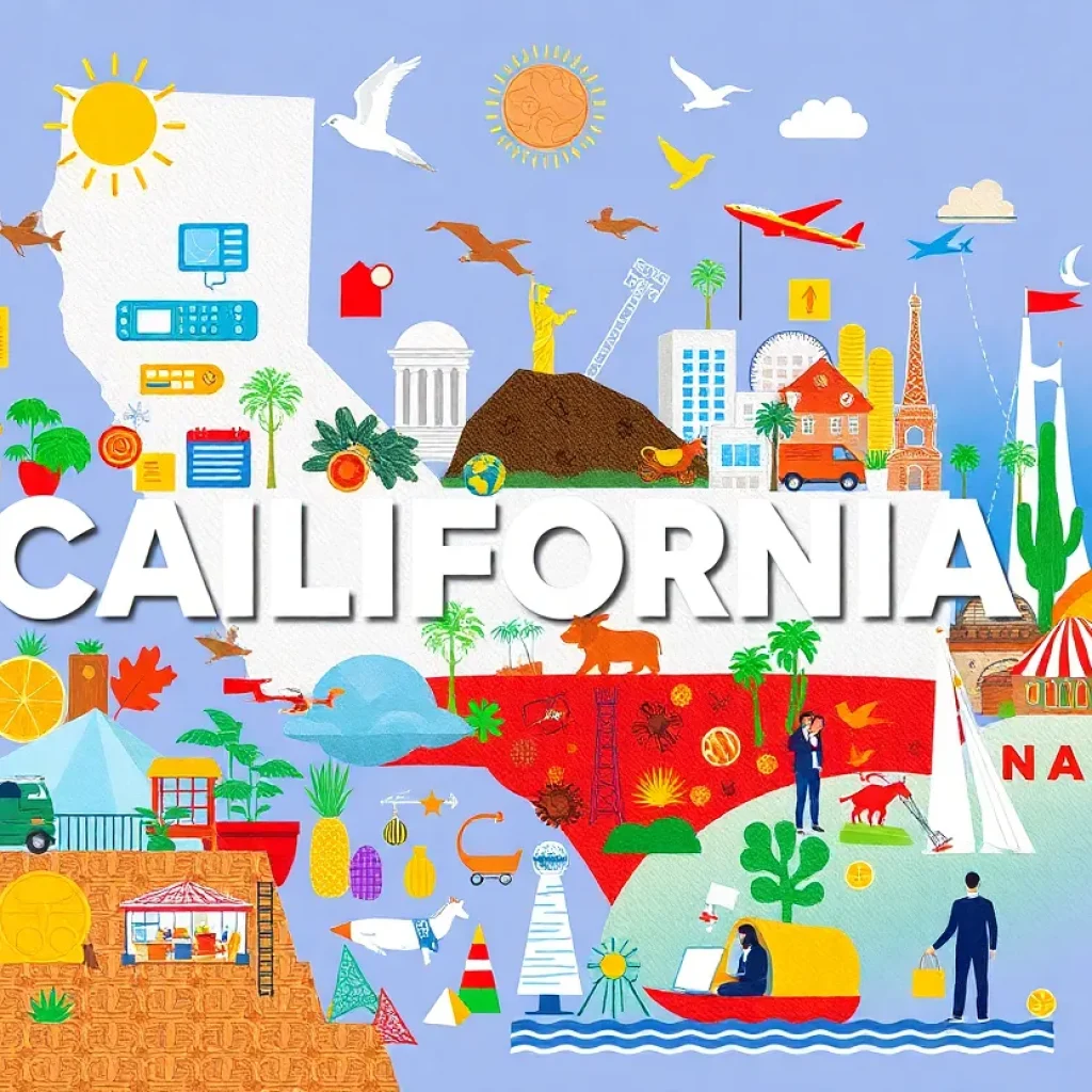 Illustration representing the growth of California's economy