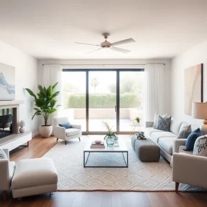Interior view of a modern California home with natural light.