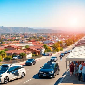 A montage of California showcasing home sales and technology.