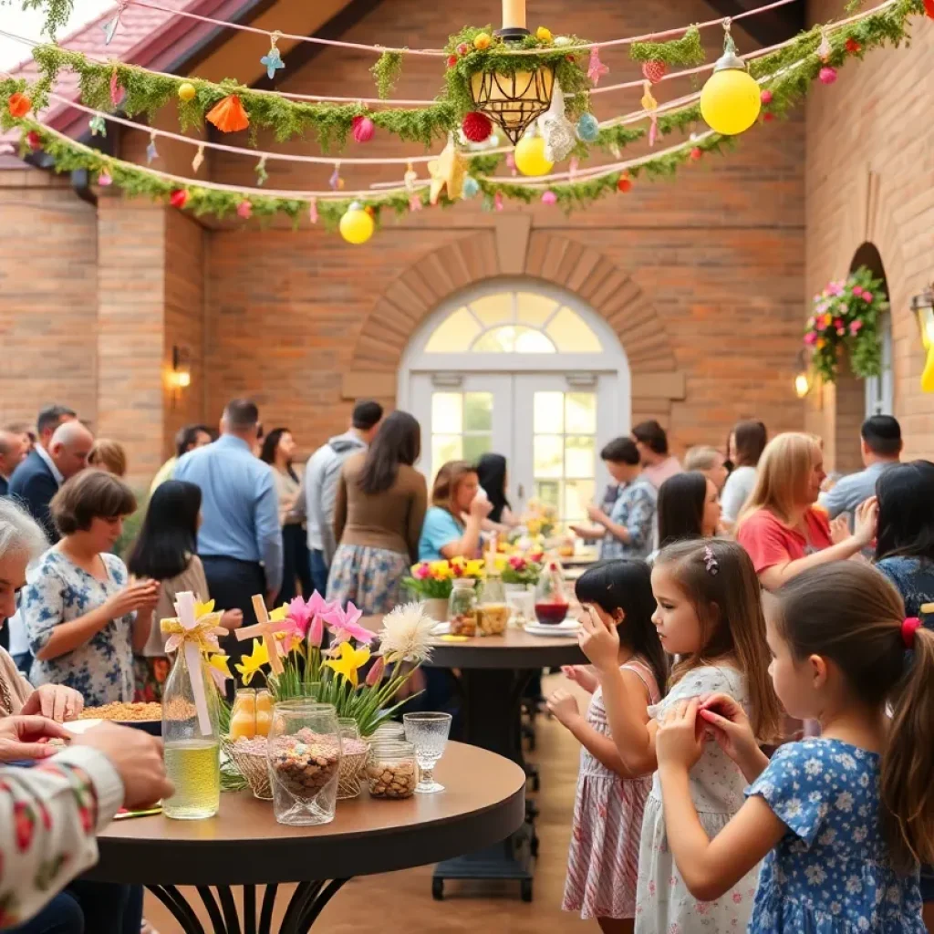 Community members celebrating Easter at All Saints' Episcopal Church