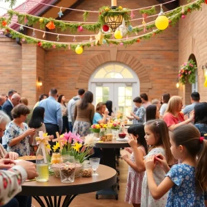 Community members celebrating Easter at All Saints' Episcopal Church