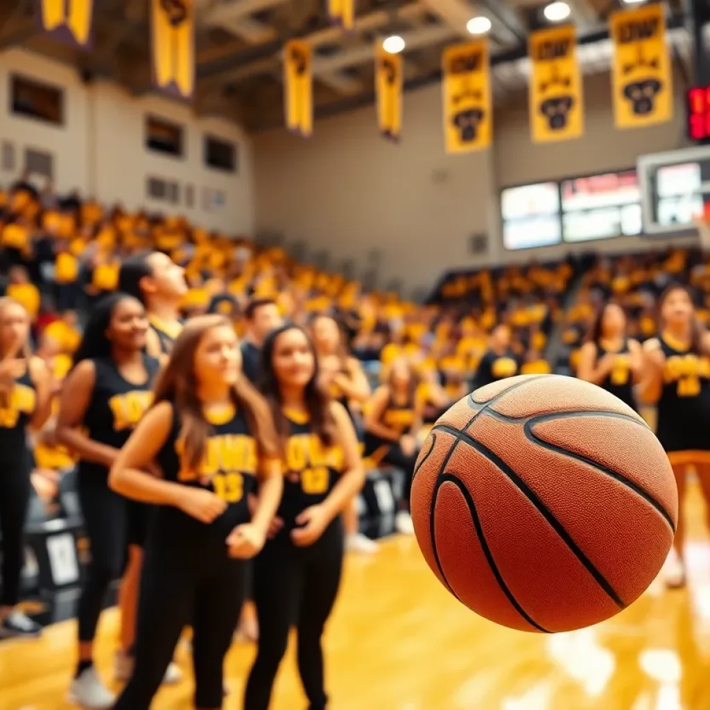 Iowa Women's Basketball team on the court