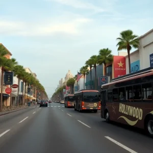 Empty Hollywood Boulevard showcasing the decline in tourism