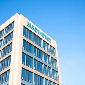 Southern California Edison office building set against a blue sky