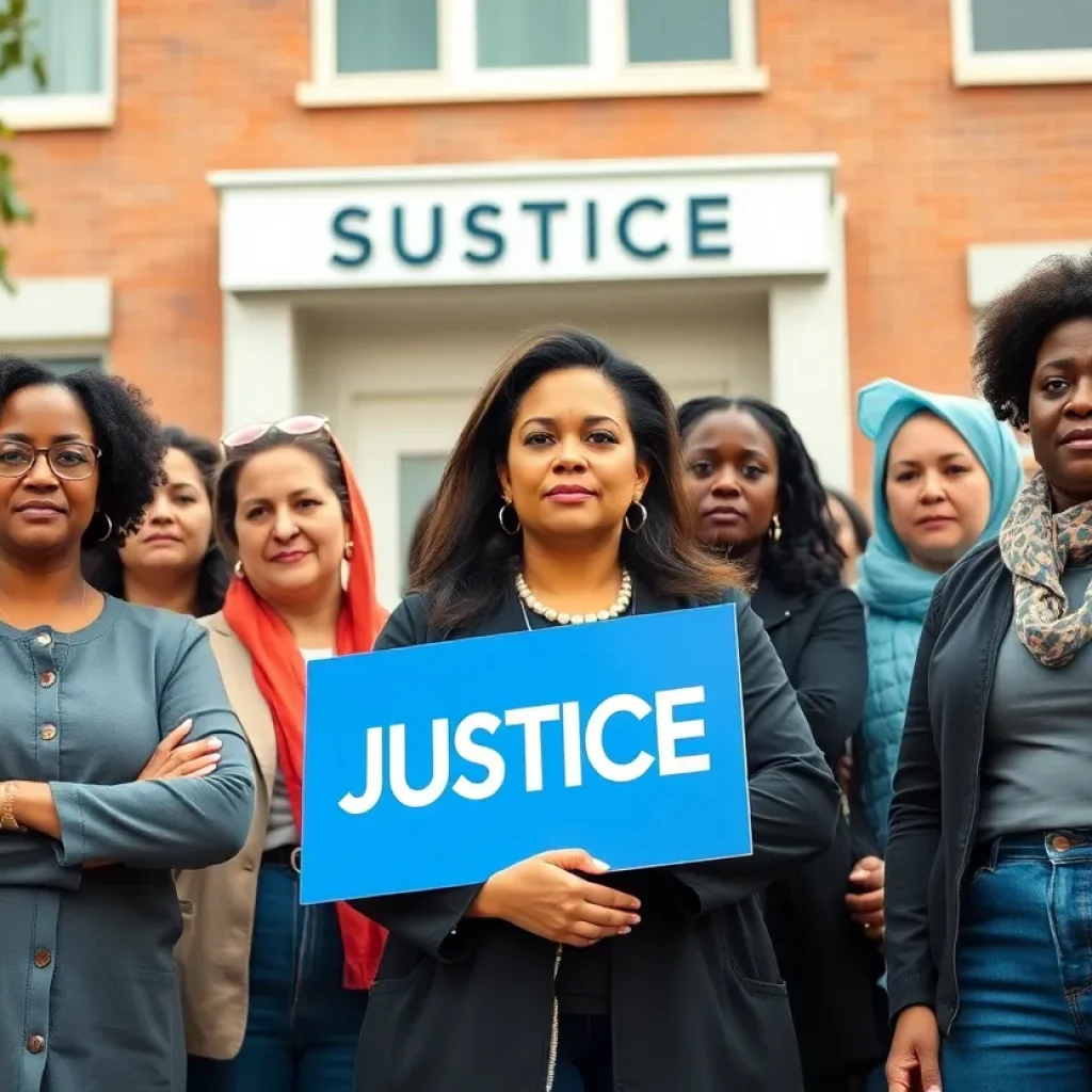 Women united against sexual abuse allegations in a medical setting