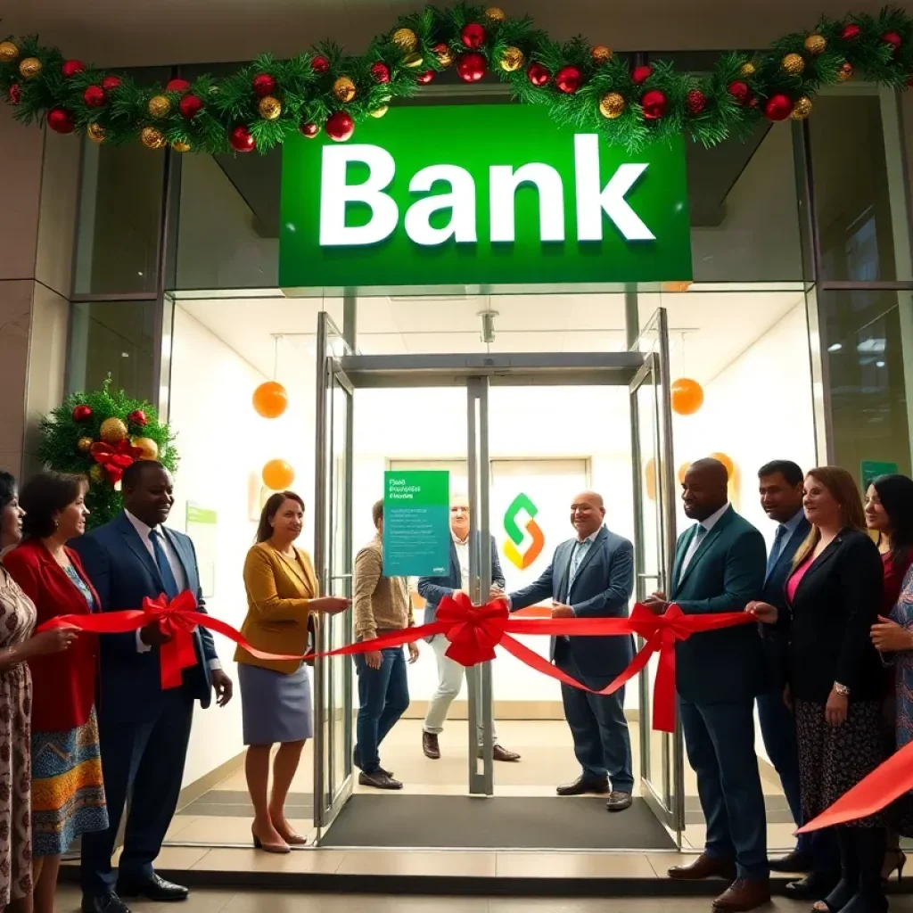 Grand opening event at Valley Bank in Beverly Hills with community members and ribbon-cutting.