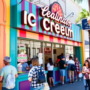 Exterior view of Van Leeuwen Ice Cream shop on Beverly Drive