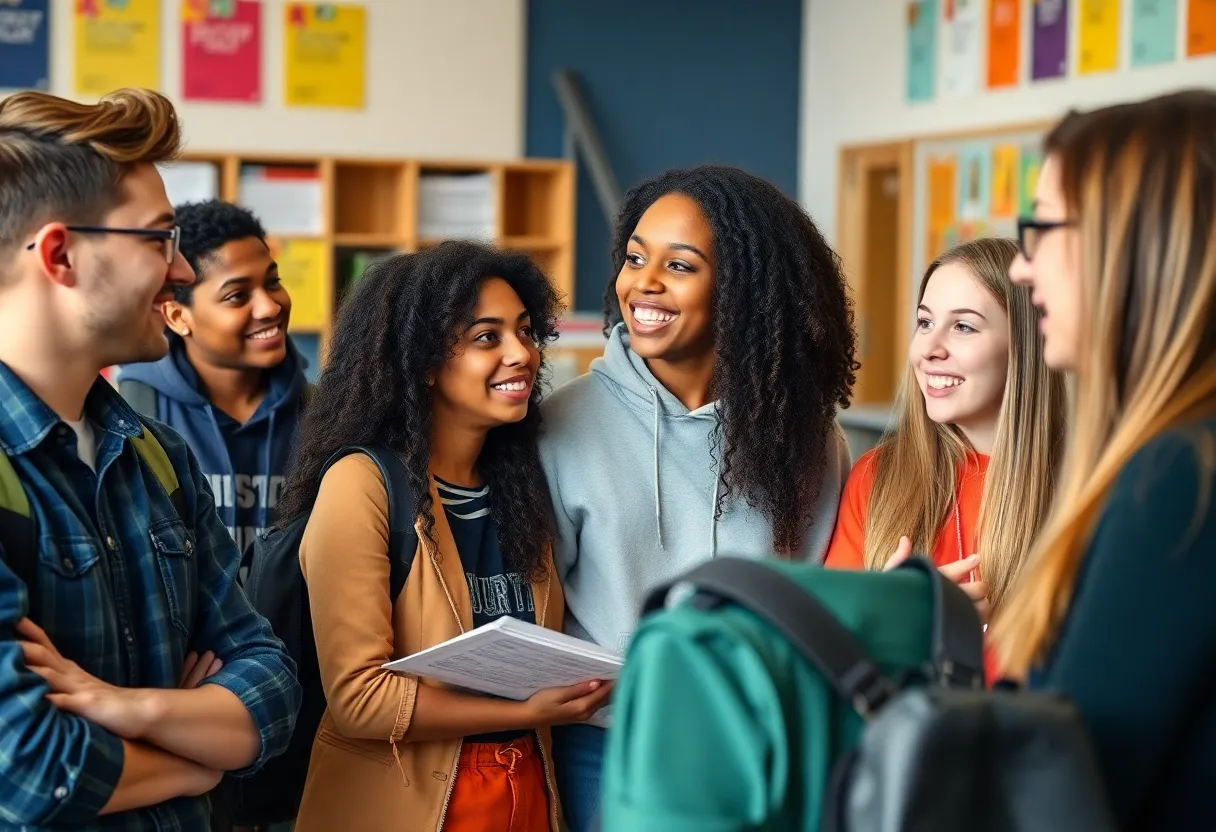 Alumni mentoring students at Beverly Hills High School