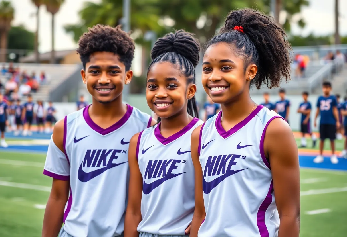 Beverly Hills student athletes wearing Nike uniforms during a game.
