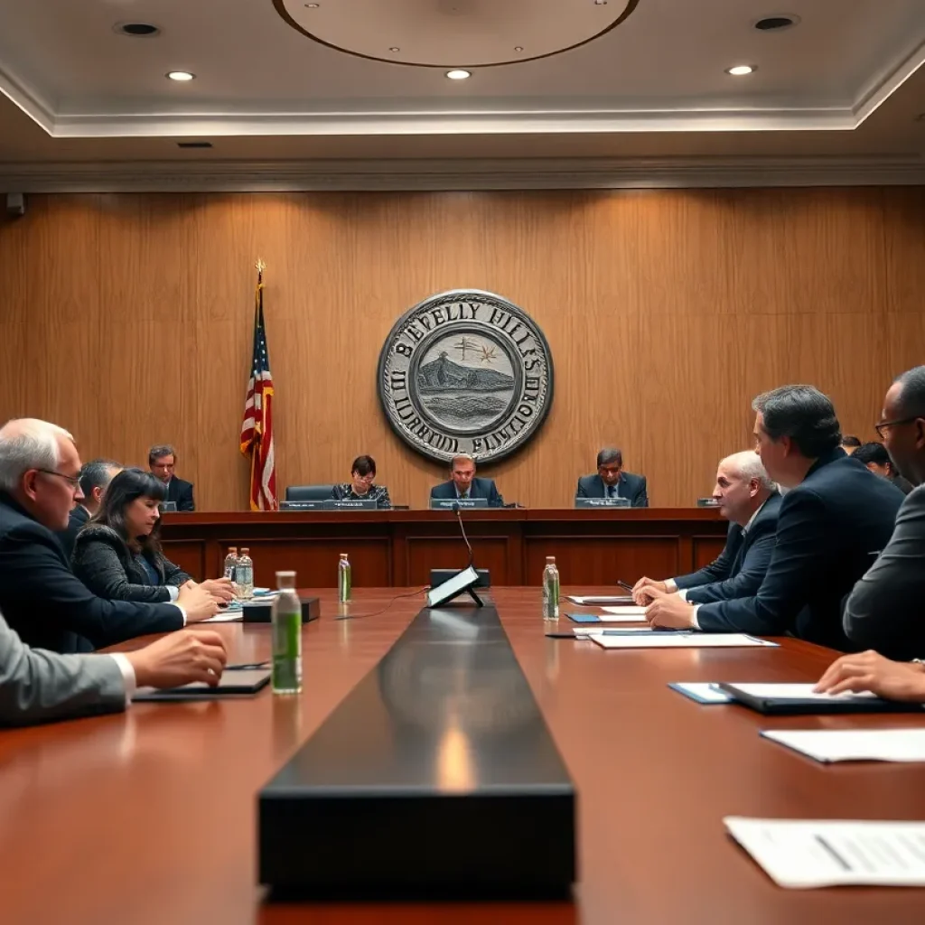 Beverly Hills city council community meeting discussing safety measures