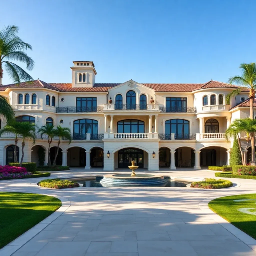 Exterior view of the luxurious Beverly Hills estate
