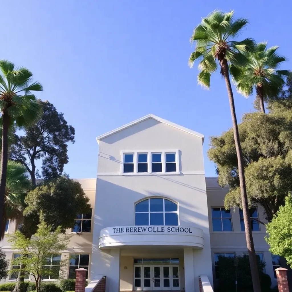 Exterior view of Beverly Hills High School