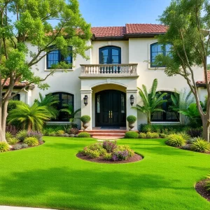 Beautiful sustainable front yard without synthetic turf in Beverly Hills