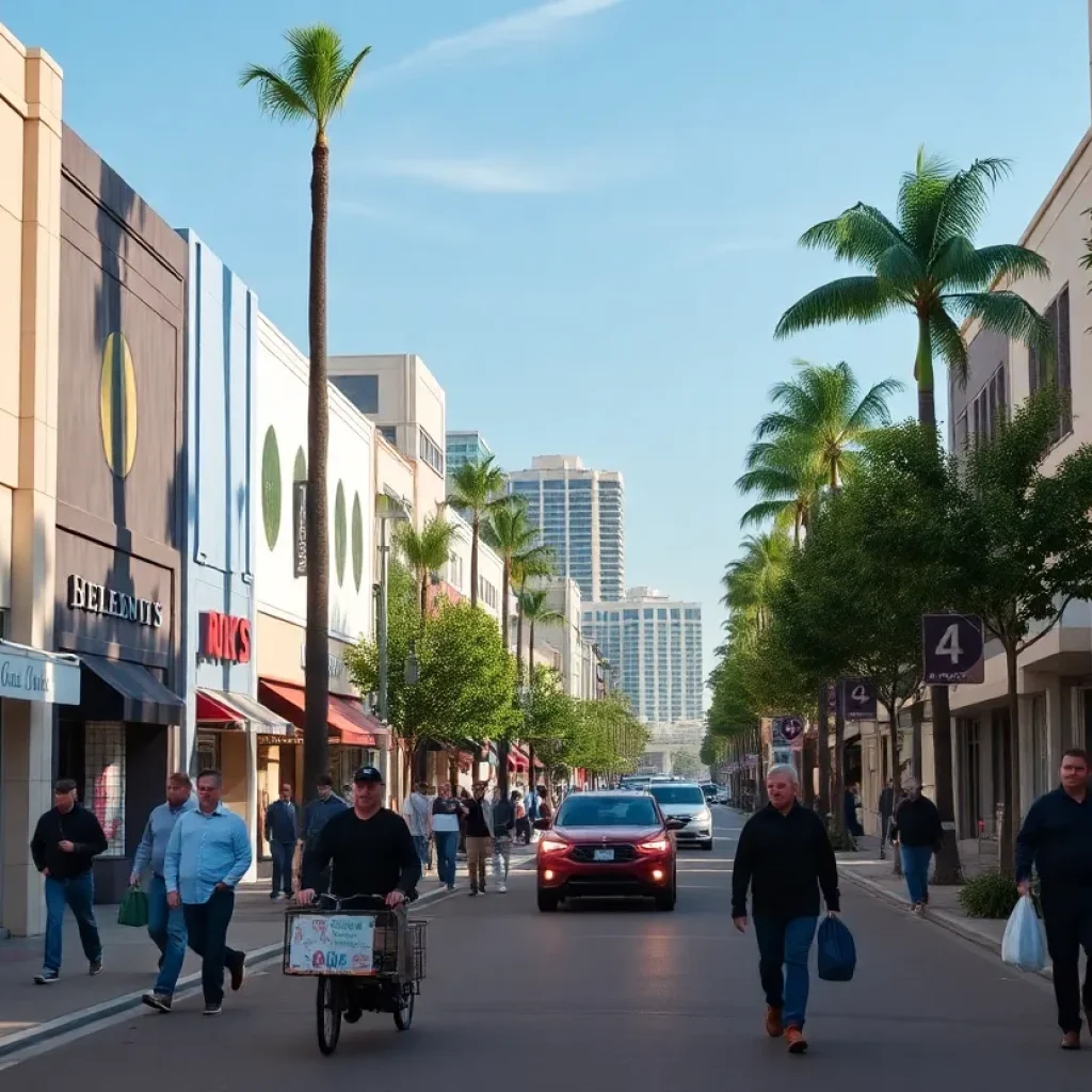 Commercial street in Beverly Hills featuring upscale stores