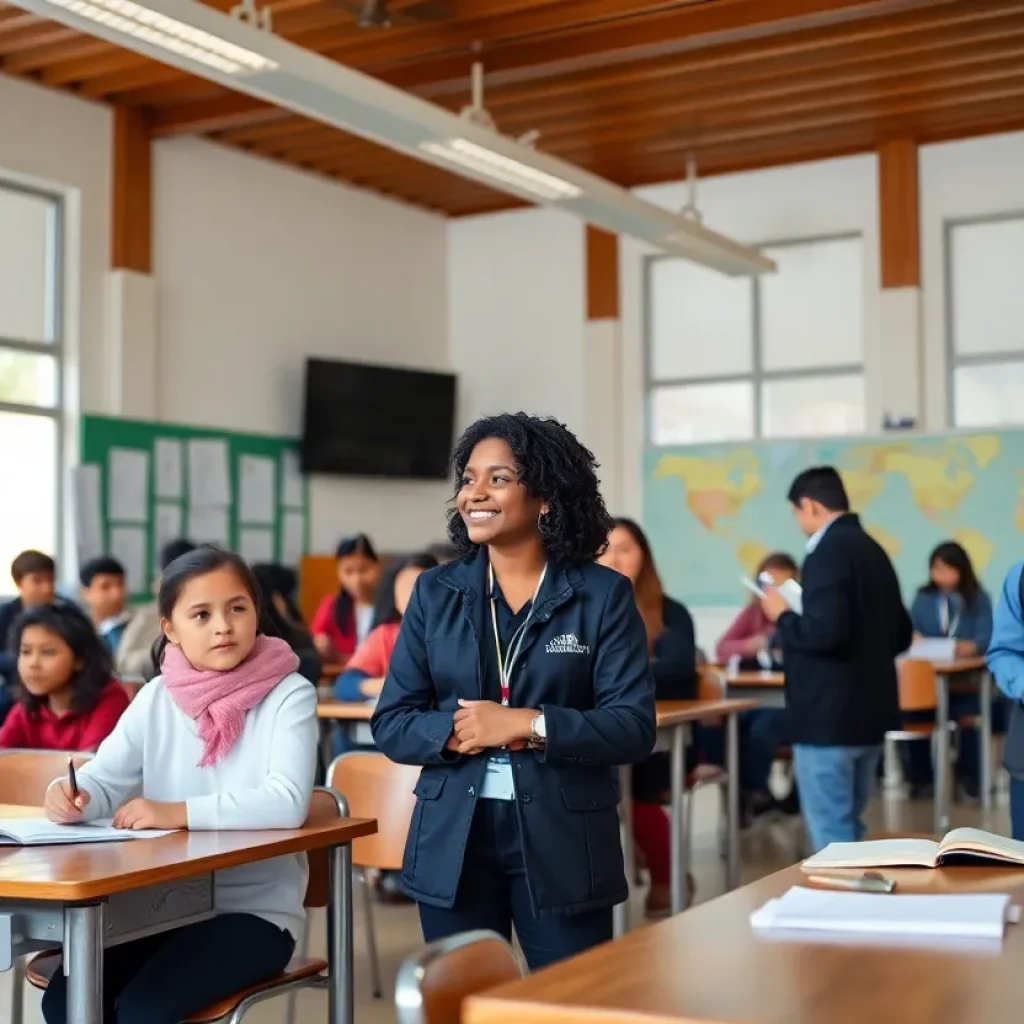 Students at Beverly Hills High School engaging in discussion