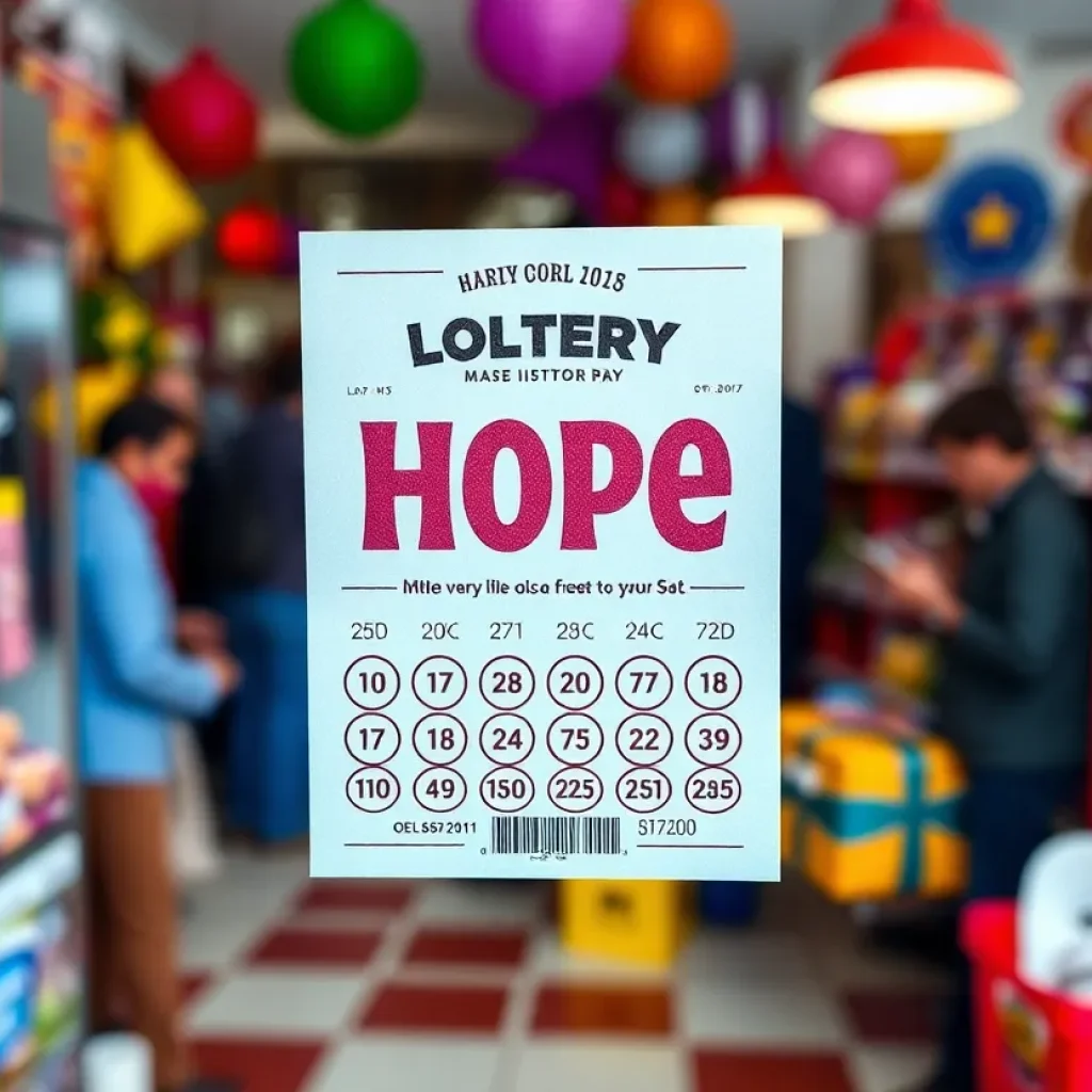 Image of a lottery ticket celebrating a big win