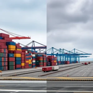 Empty docks at California ports due to declining activity