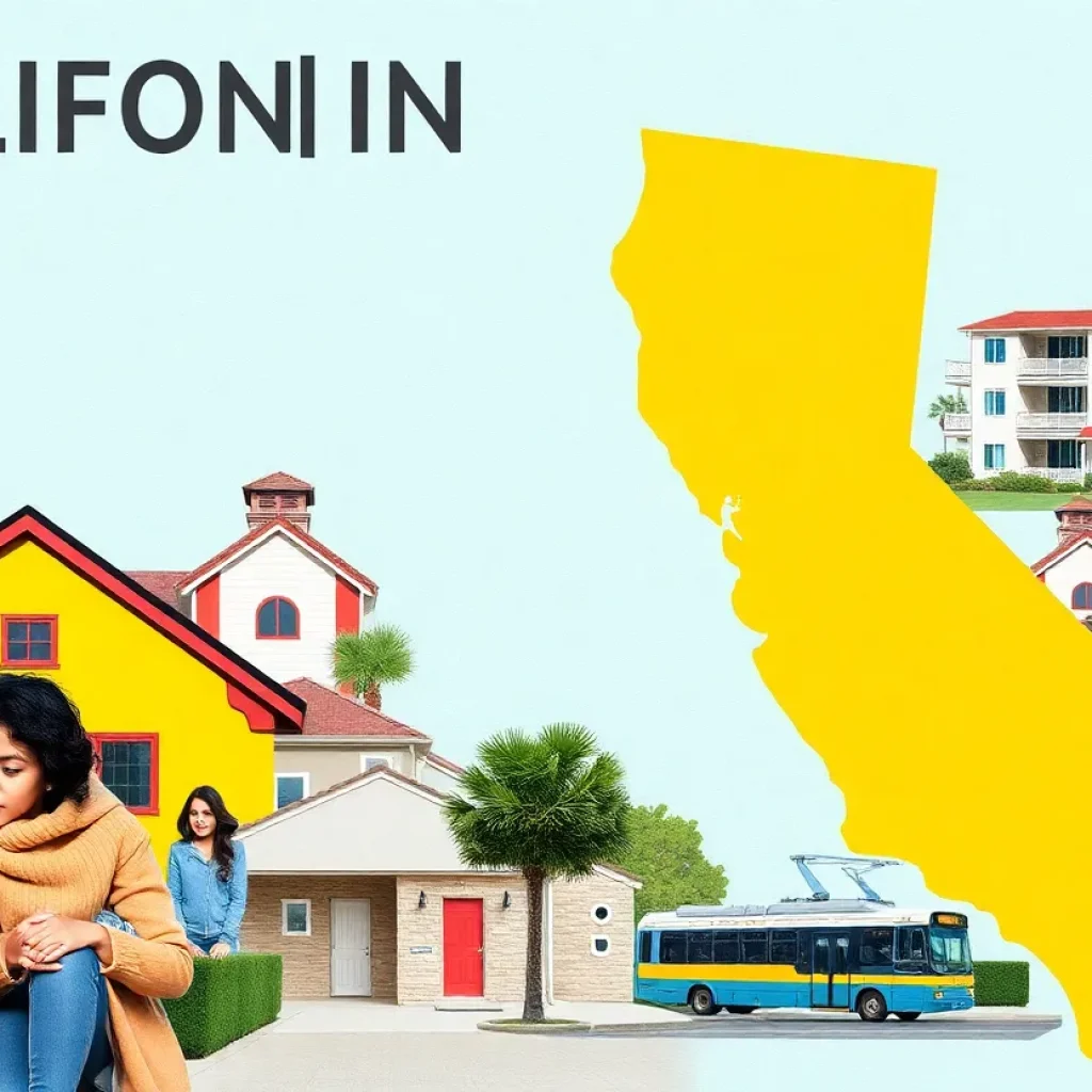 Collage of California economic challenges related to housing and cost of living.