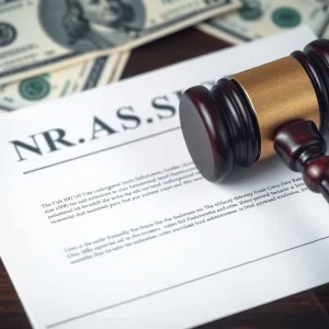 Court gavel and financial documents representing cash reporting rule discussion
