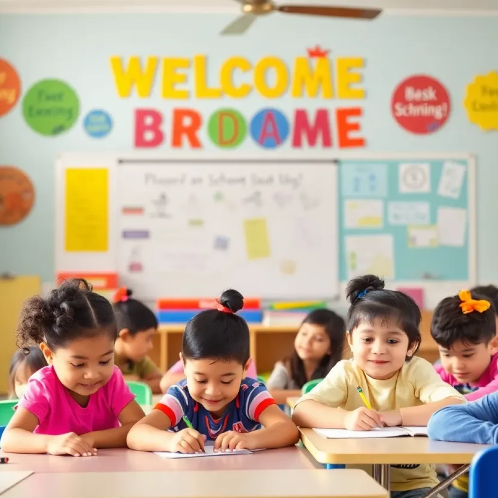 Students engaged in activities at Horace Mann Elementary School