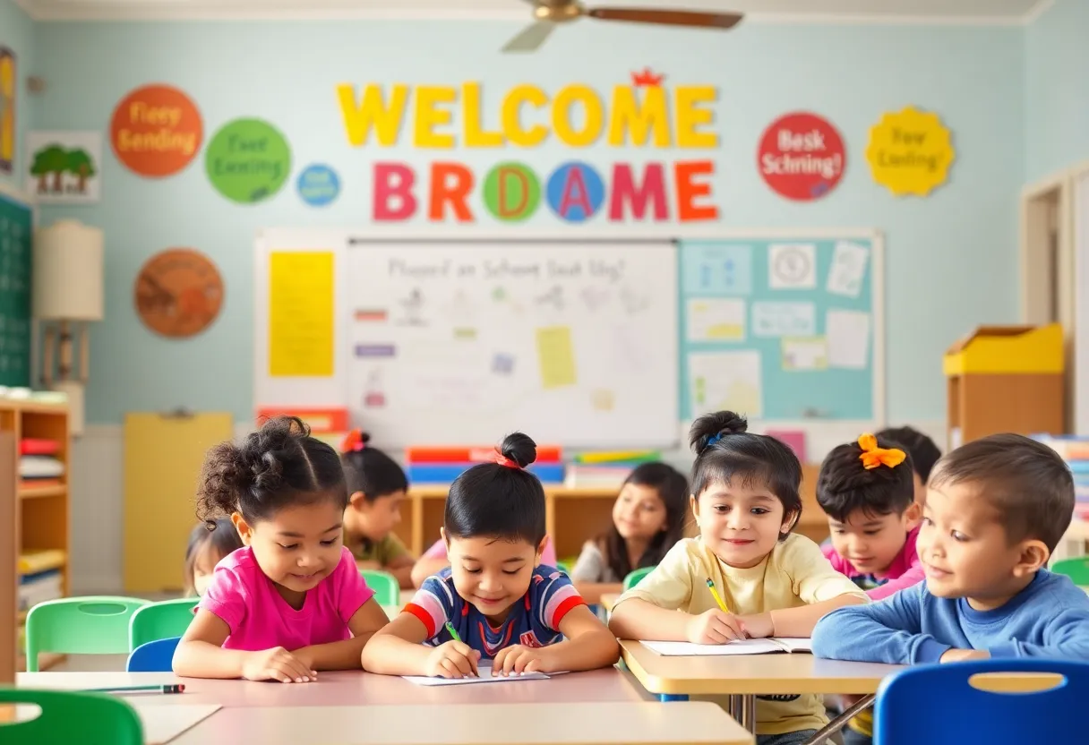 Students engaged in activities at Horace Mann Elementary School