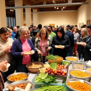 Community members participating in a discussion on Jewish culinary traditions.