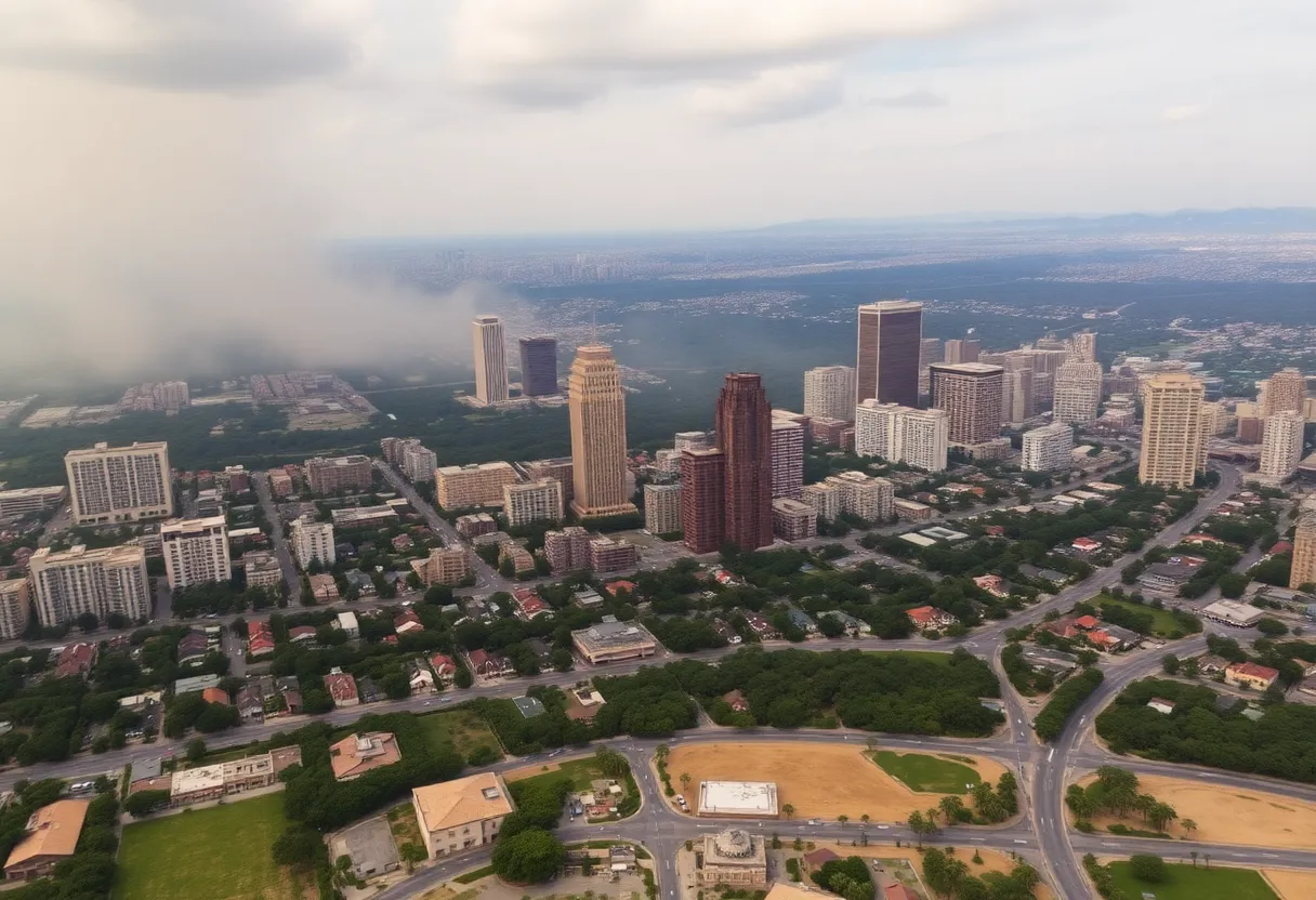 Aerial view of Los Angeles post-wildfire, highlighting affected areas and recovery efforts.