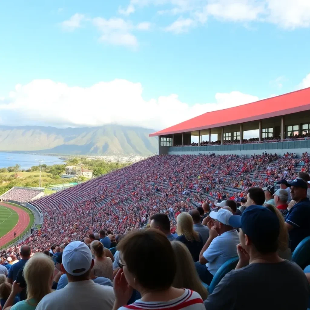 Community engagement event at War Memorial Stadium in Maui.