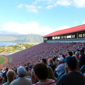 Community engagement event at War Memorial Stadium in Maui.